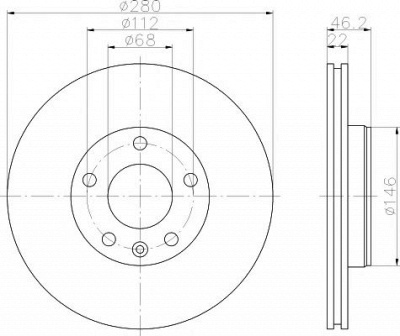 HELLA PAGID 8dd355105531 -  Тормозной диск